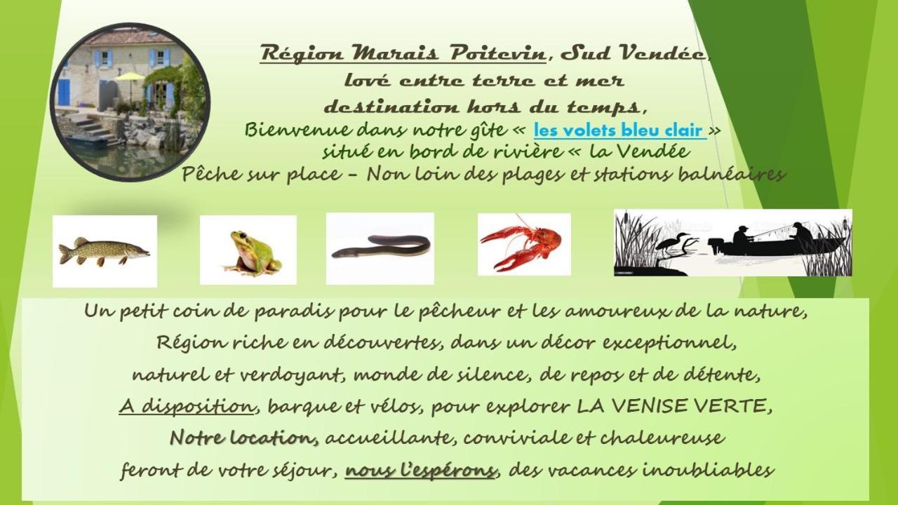 Marais Poitevin Bord Riviere Peche ,Barque, Velos, Wifi, Linge, Cheminee, Cuisine, Terrain De Boules La Taillee Экстерьер фото